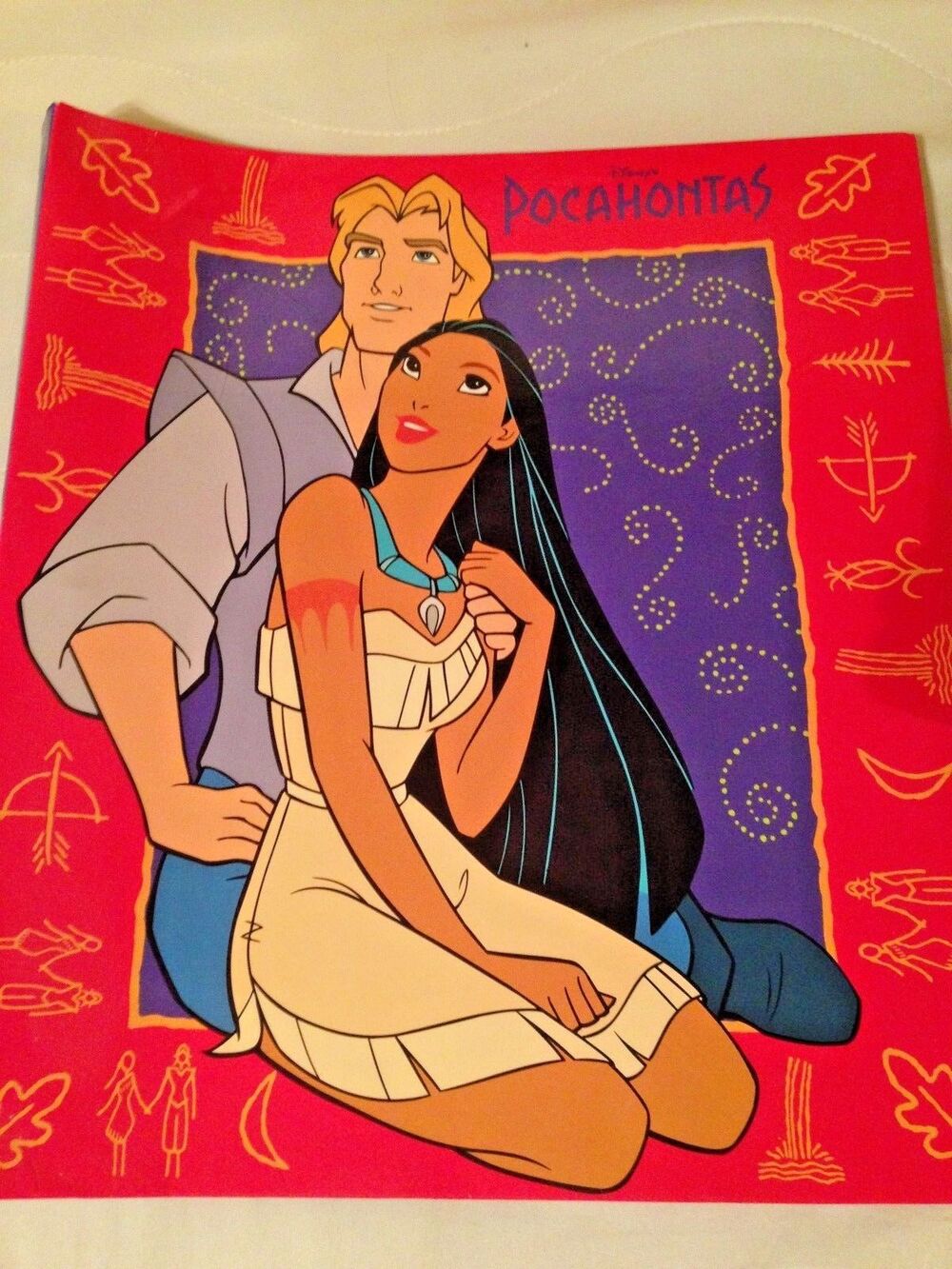 Vintage Disney's Pocahontas & John Smith 3-Ring Binder by Impact, Inc. - EC